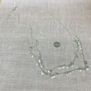 American Eagle Silver Disc Layered Necklace‎
